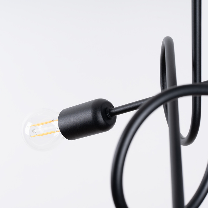 Ljuskrona SUPEŁ 3 svart = 3X LED-lampa E27 3000K 7W 760lm