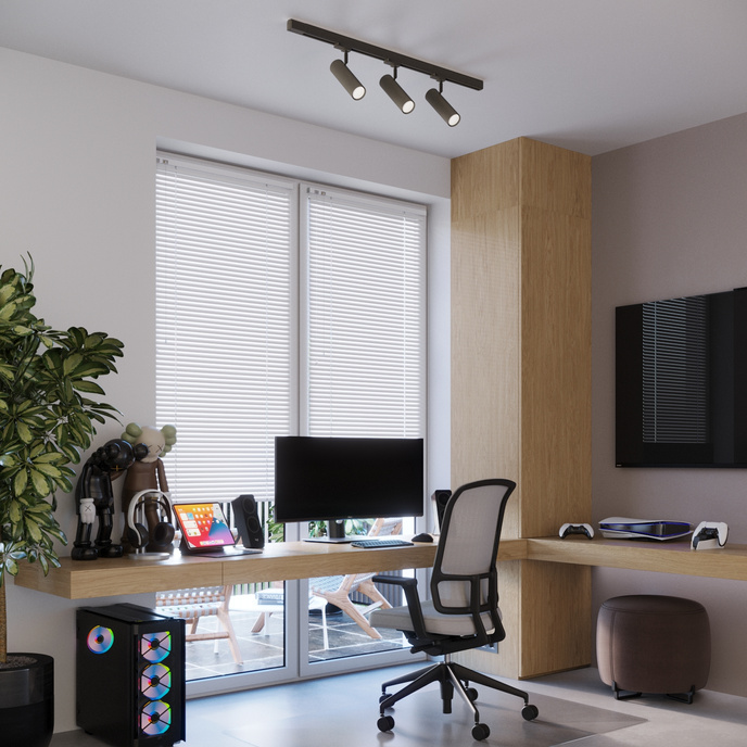 Taklampa, 3 spots, 3-fas strömskenor, DIREZIONE