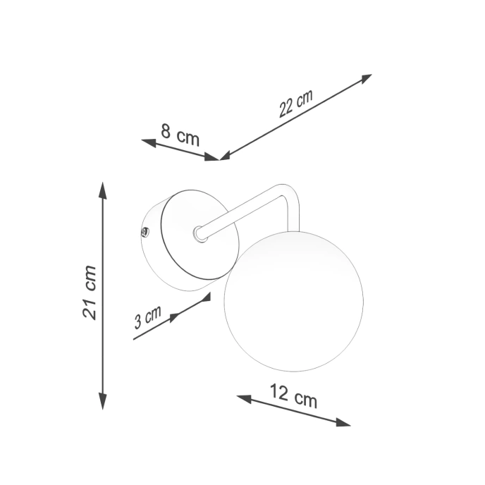 Vägglampa ASTRAL 1 svart