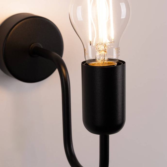 Vägglampa VECTOR svart + 1X LED-lampa E27 3000K 7W 760lm