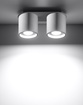 Plafond ORBIS 2 vit + 2x LED-lampa GU-10 3000K varm 7W 620lm