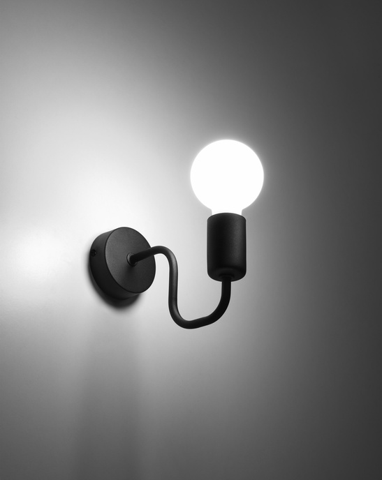 Vägglampa VECTOR svart + 1x LED-lampa E27 4000K Cold 7,5W 650lm