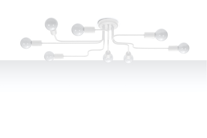 Ljuskrona HECTOR 8 vit + 8x LED-lampa E27 3000K varm 7,5W 620lm