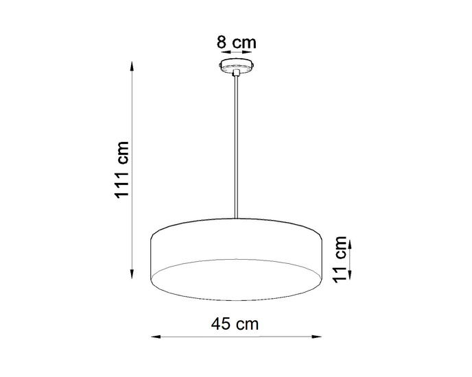 Pendellampa ARENA 45 GREY + 3x LED-lampa E27 4000K Cold 7,5W 650lm