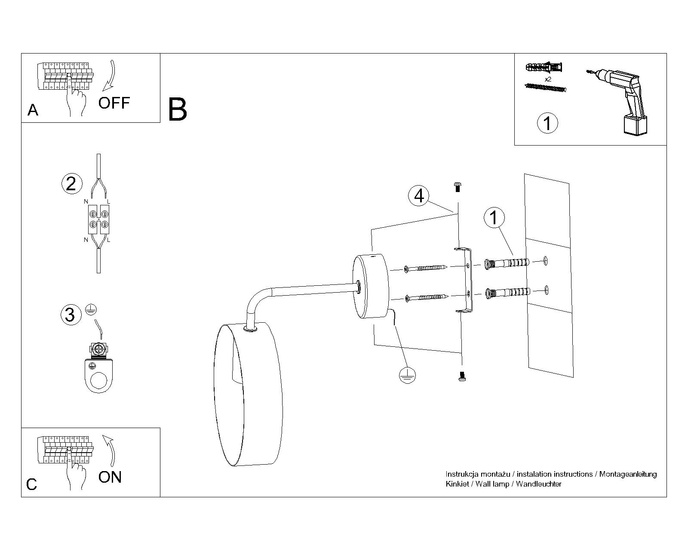 Vägglampa TITRAN 1 vit + 1x LED-lampa E27 4000K Kall 7,5W 690lm