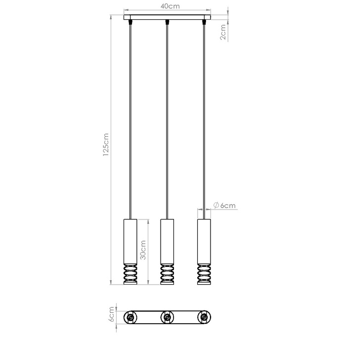 LAMI 3L taklampa vit + 3X LED-lampa GU-10 3000K varm 7W 510lm