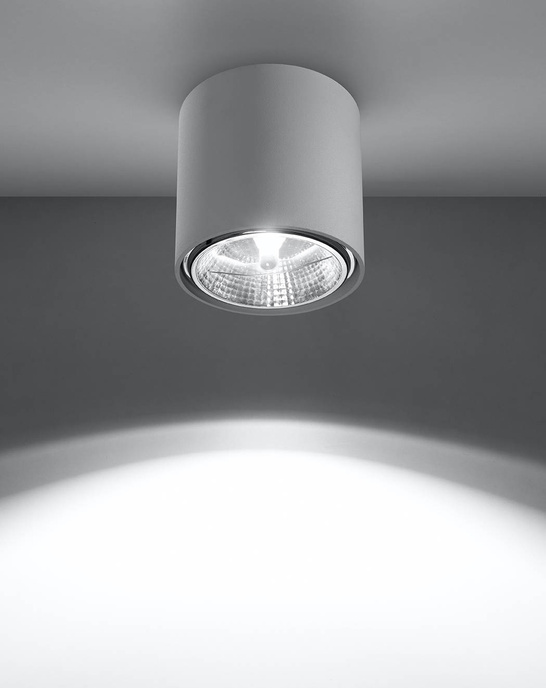 Plafond TIUBE vit + 1x LED-lampa GU10 AR111 4000K COLD 10W 850lm