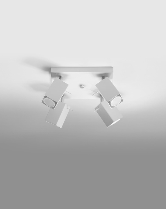 Plafond MERIDA 4 vit + 4x LED-lampa GU-10 4000K Kall 7W 630lm