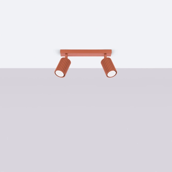 Taklampa KARBON 2 röd ockra