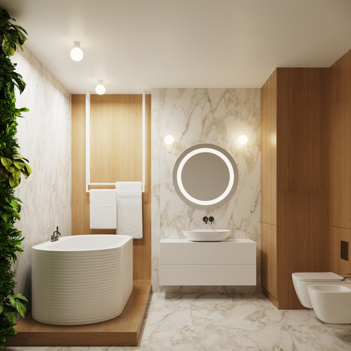 Vägglampa HALO vit IP44