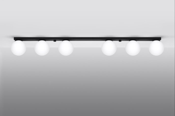 Plafond YOLI 6 svart + 6x LED-lampa G9 3000K varm 4,5W 450lm