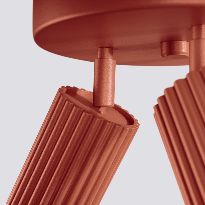 Taklampa KARBON 3P röd ockra