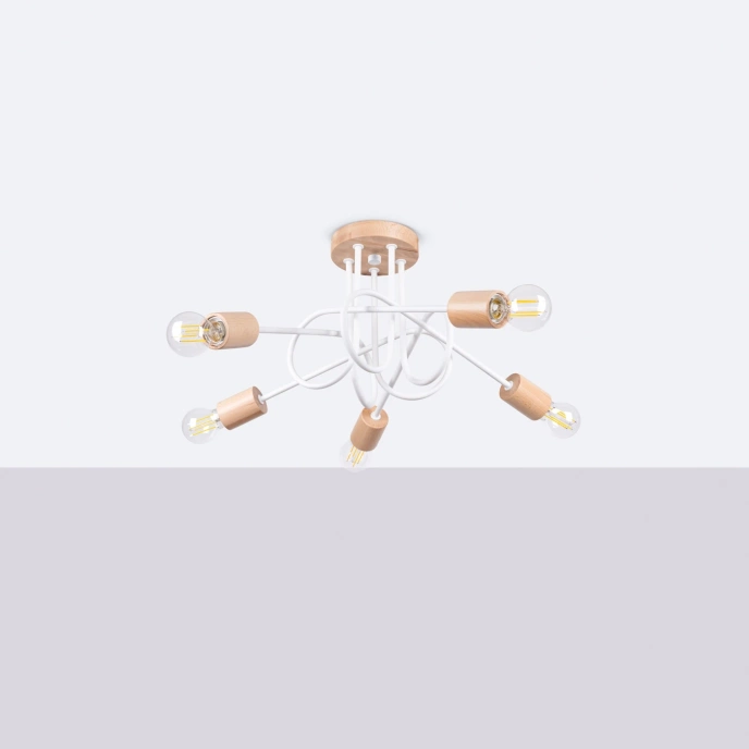 Ljuskrona EMBER 5 vit