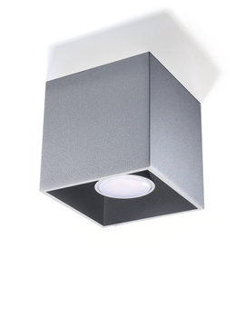 Plafond QUAD 1 grå + 1x LED-lampa GU-10 4000K kall 7W 630lm