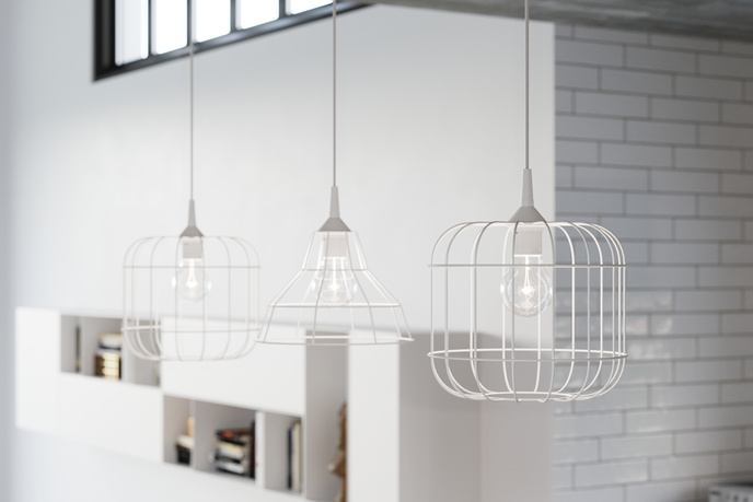 CELTA taklampa vit + 1x LED-lampa E27 3000K varm 7,5W 620lm