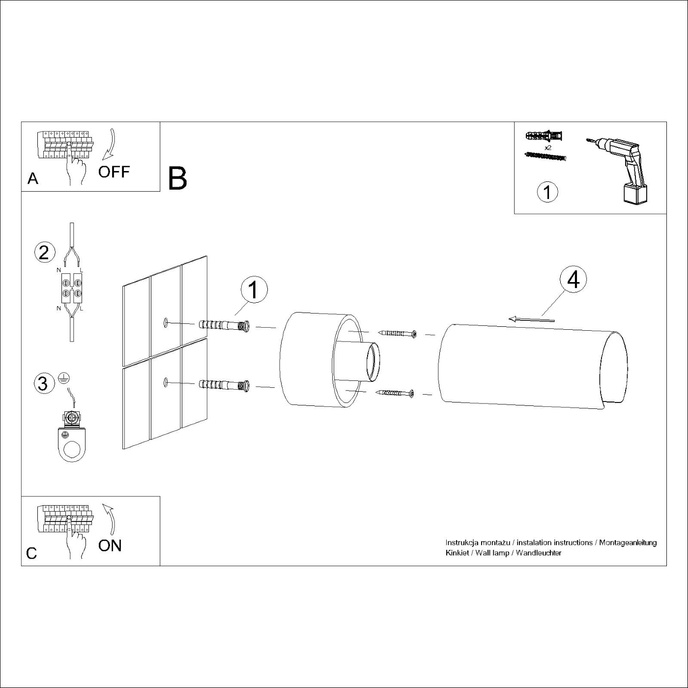 Vägglampa FLASH vit + 1x LED-glödlampa E27 3000K 7W 760lm