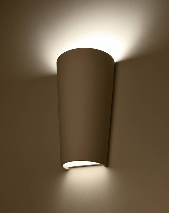 Keramisk vägglampa LANA vit + 1x LED-lampa E27 4000K Kall 7,5W 650lm