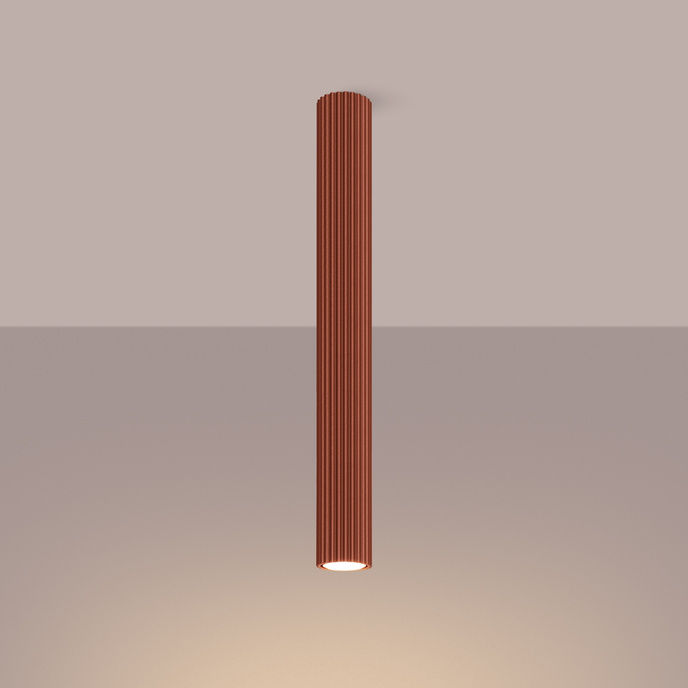 Plafond KARBON 60 ockraröd + 1x LED-lampa GU-10 4000K Kall 7W 530lm