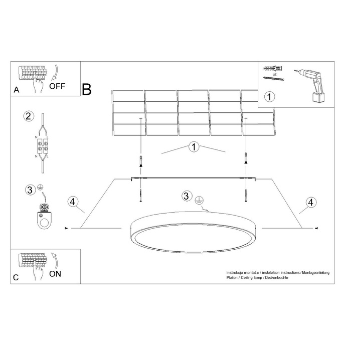 Taklampa ONYX 30 vit LED 3000K
