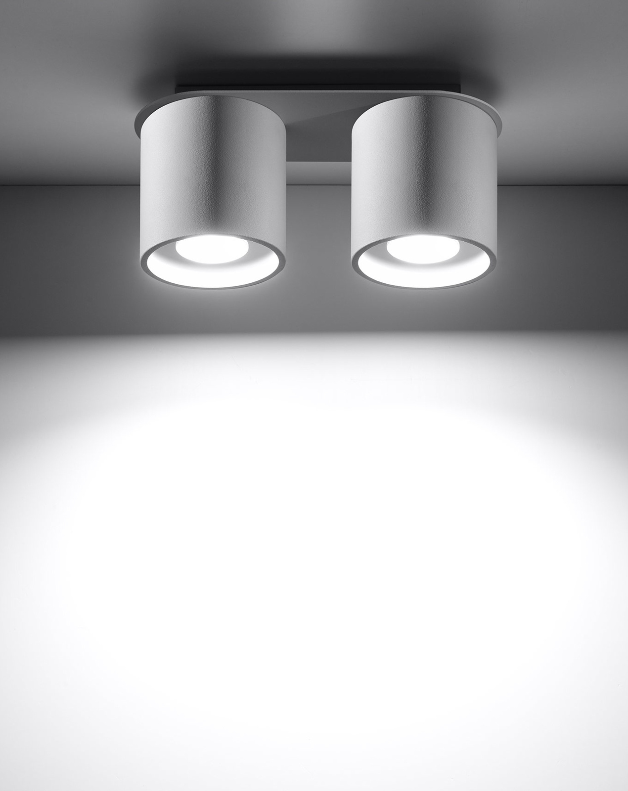 Plafond ORBIS 2 vit + 2x LED-lampa GU-10 4000K Kall 7W 630lm