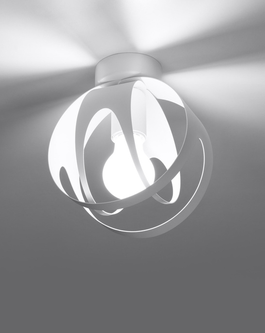 Plafond TULOS vit + 1x LED-lampa E27 4000K kall 7,5W 650lm