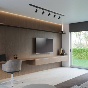 Taklampa, 6 spots, 3-fas strömskenesystem, RING