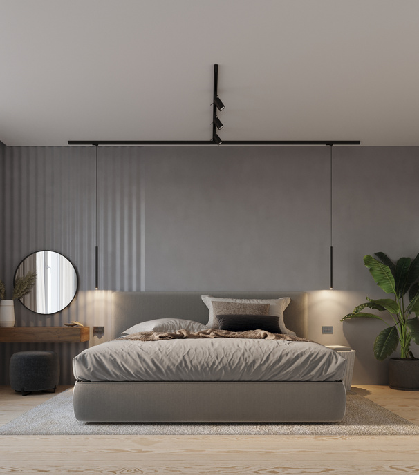 Tak-/hänglampa, 5 spots, 3-fas strömskenesystem, RING/PASTELO LED 30W 3000K