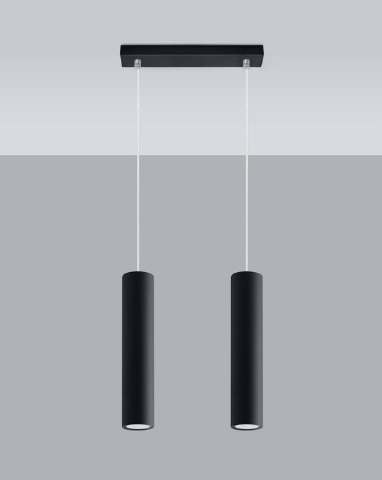 LAGOS 2 taklampa svart + 2x GU-10 3000K varm 7W LED-lampa 620lm