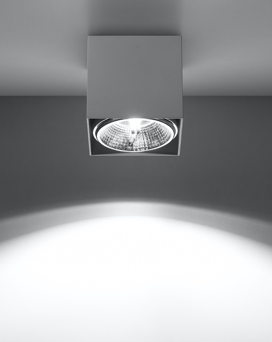 Plafond BLAKE Vit + 1x LED-lampa GU10 AR111 3000K Varm 12W 800lm