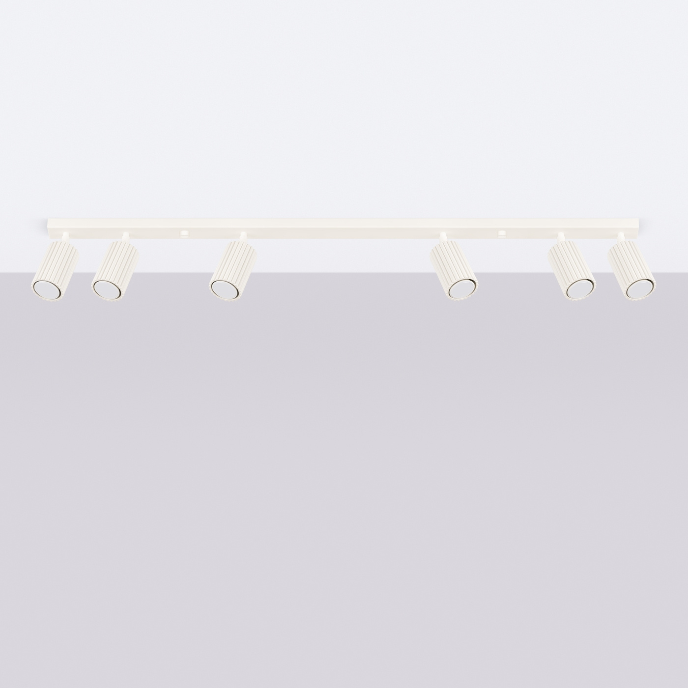 Plafond KARBON 6L beige + 6x LED-lampa GU-10 4000K Kall 7W 530lm