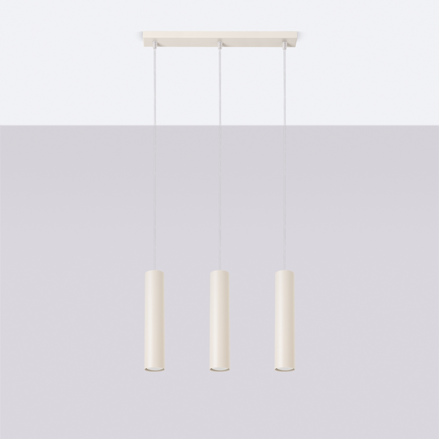 LAGOS 3L beige taklampa + 3x GU-10 3000K varm 7W 510lm LED-lampa