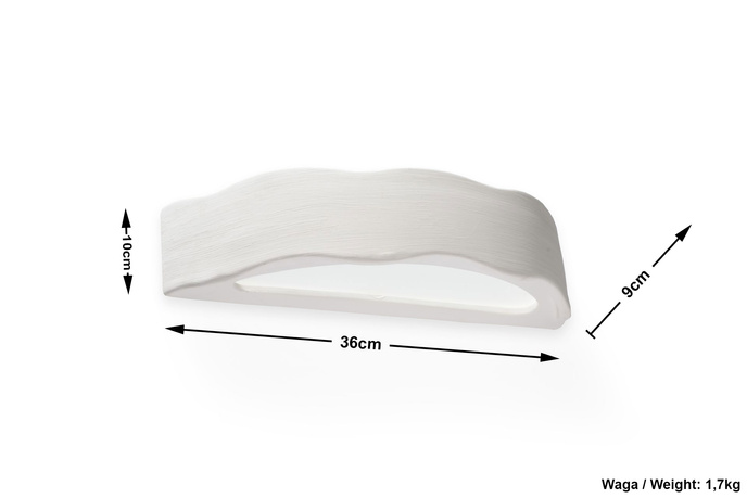 DRACO keramisk vägglampa vit