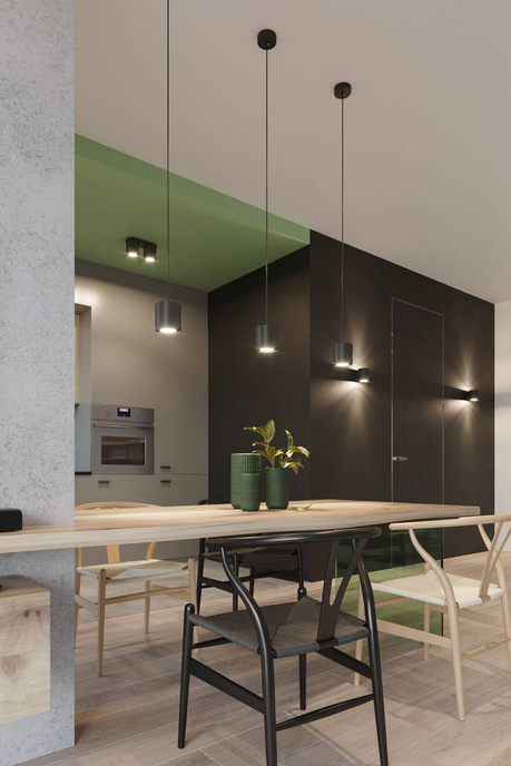 Plafond ORBIS 1 svart + 1x LED-lampa GU-10 4000K Cold 7W 630lm