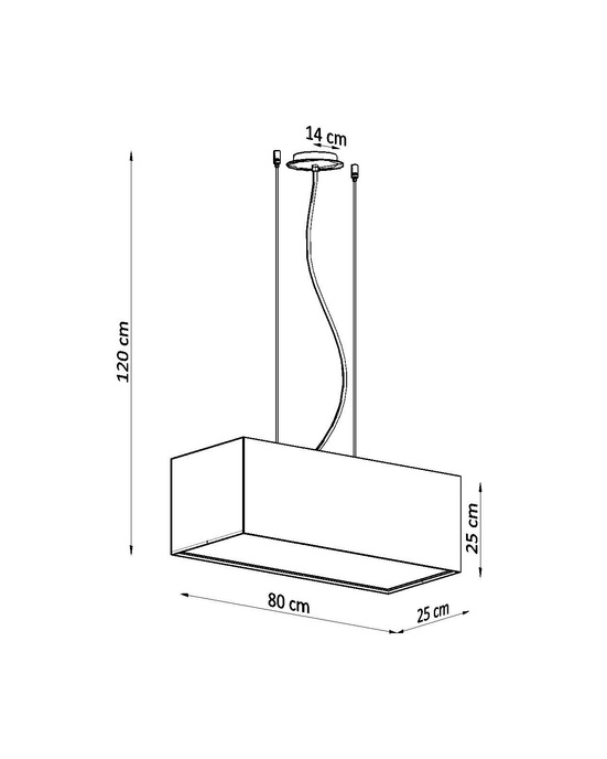 Ljuskrona SANTA BIS 80 svart 3x LED-lampa E27 4000K Kall 7,5W 650lm