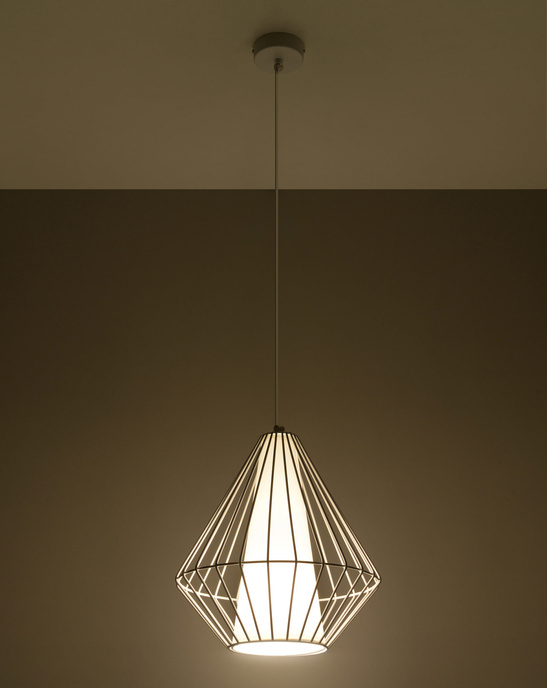 DEMI taklampa vit + 1x LED-lampa E27 4000K Kall 7,5W 650lm