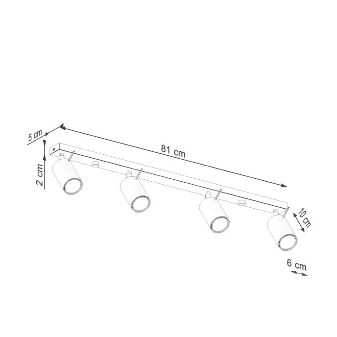 Plafond RING 4L ockraröd