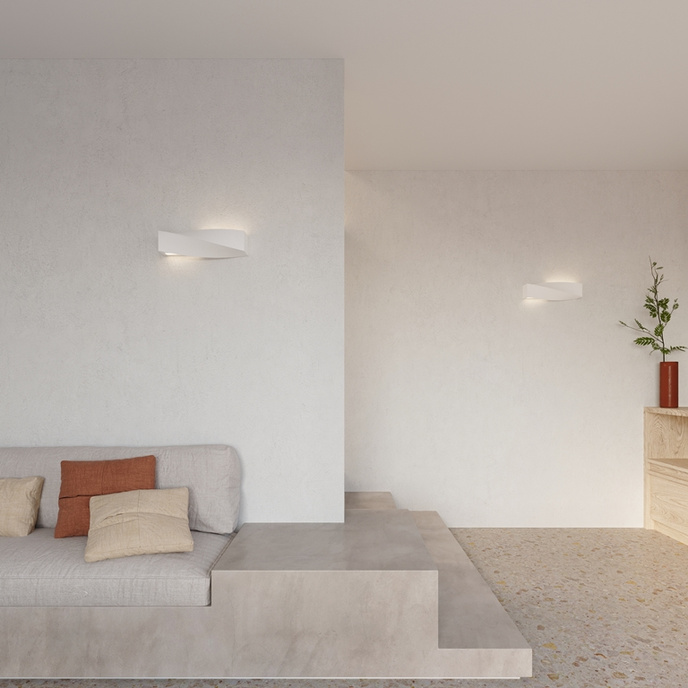 Keramisk vägglampa SIGMA vit + 1x LED-lampa E27 3000K varm 7,5W 620lm