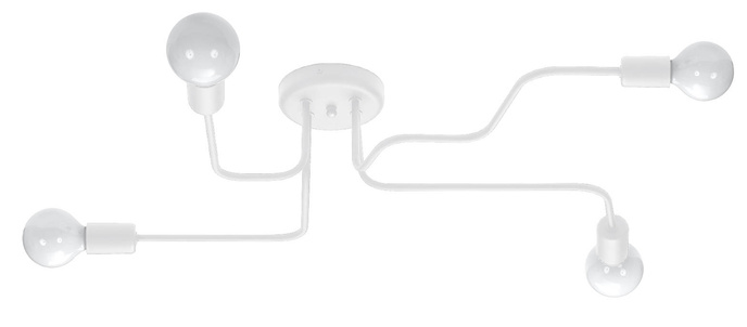 Ljuskrona HECTOR 4 vit + 4x LED-lampa E27 3000K varm 7,5W 620lm