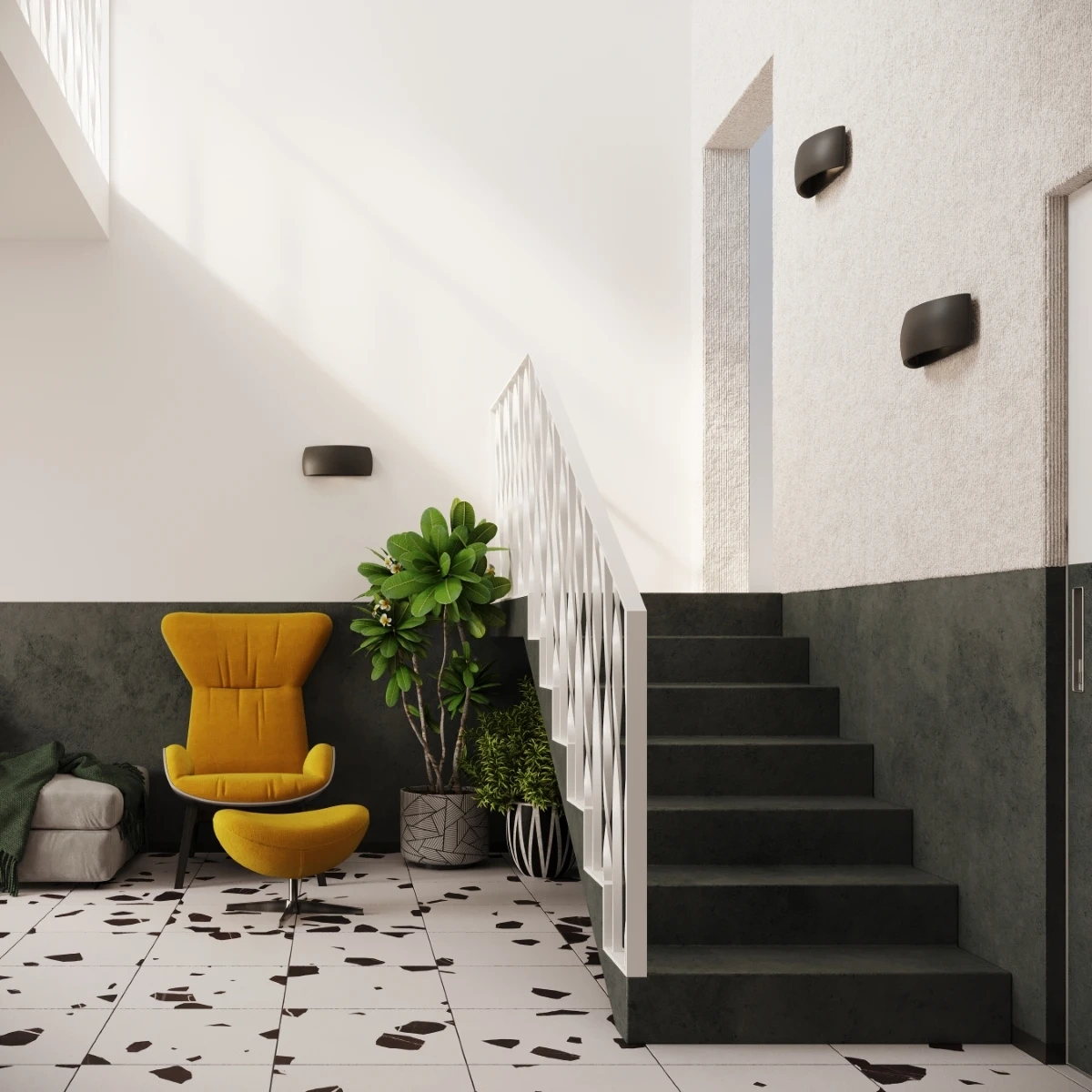 PONTIUS keramisk vägglampa svart