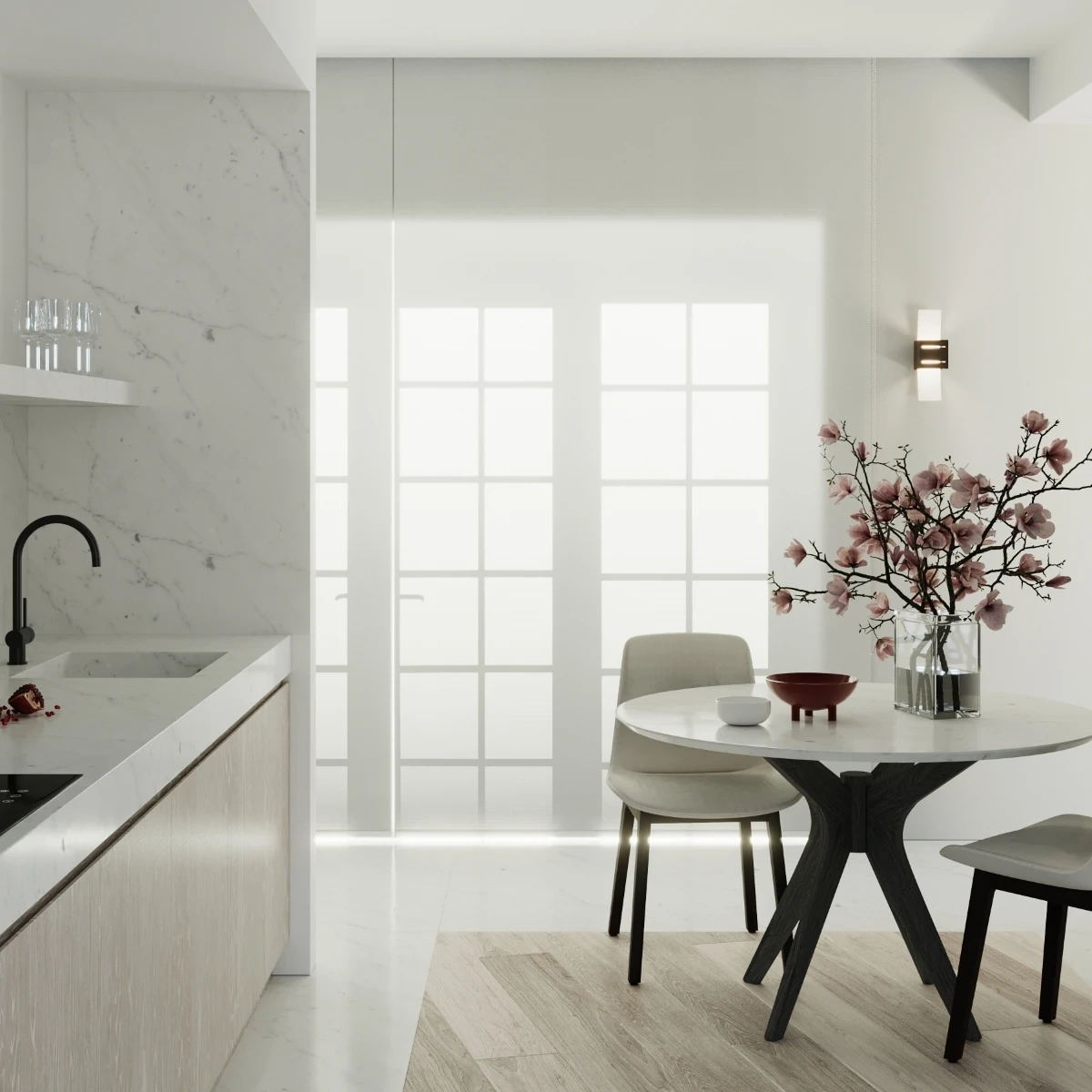 Vägglampa LORETO svart