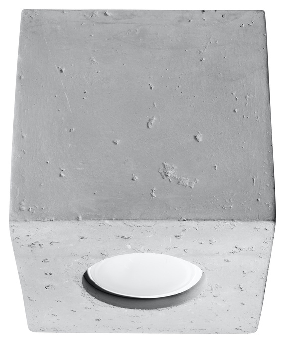 Plafond QUAD betong + 1x LED-lampa GU-10 3000K varm 7W 620lm