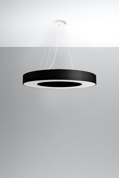 Ljuskrona SATURNO SLIM 70 svart + 6x LED-lampa E27 4000K Kall 7,5W 650lm