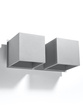 Vägglampa QUAD 2 grå + 2x LED-lampa G9 3000K varm 4,5W 510lm