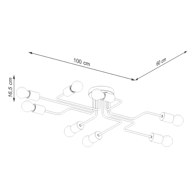 TIMBO 8 ljuskrona svart