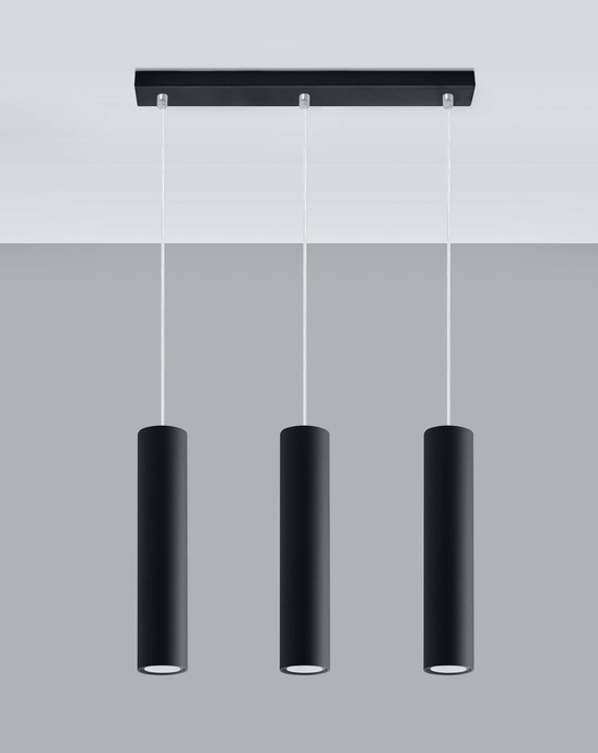 LAGOS 3 taklampa svart + 3x GU-10 3000K varm 7W 620lm LED-lampa