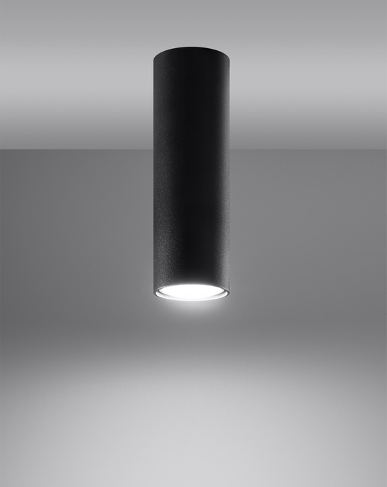 Plafond LAGOS 20 svart + 1x LED-lampa GU-10 3000K varm 7W 620lm