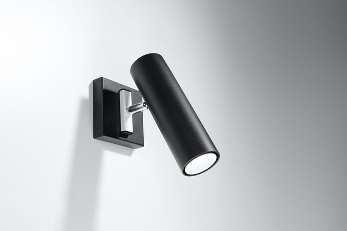 Vägglampa DIREZIONE svart + 1x LED-lampa GU-10 3000K varm 7W 620lm