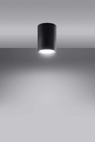 Plafond LAGOS 10 svart + 1x LED-lampa GU-10 4000K Cold 7W 630lm