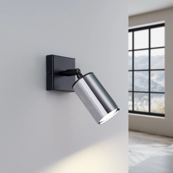 Vägglampa WINX svart/krom