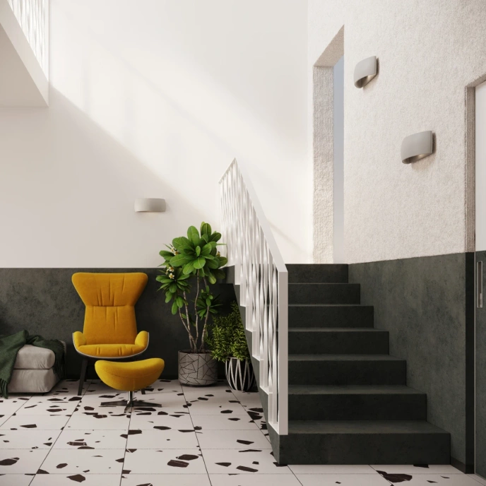 Vägglampa keramisk PONTIUS grå